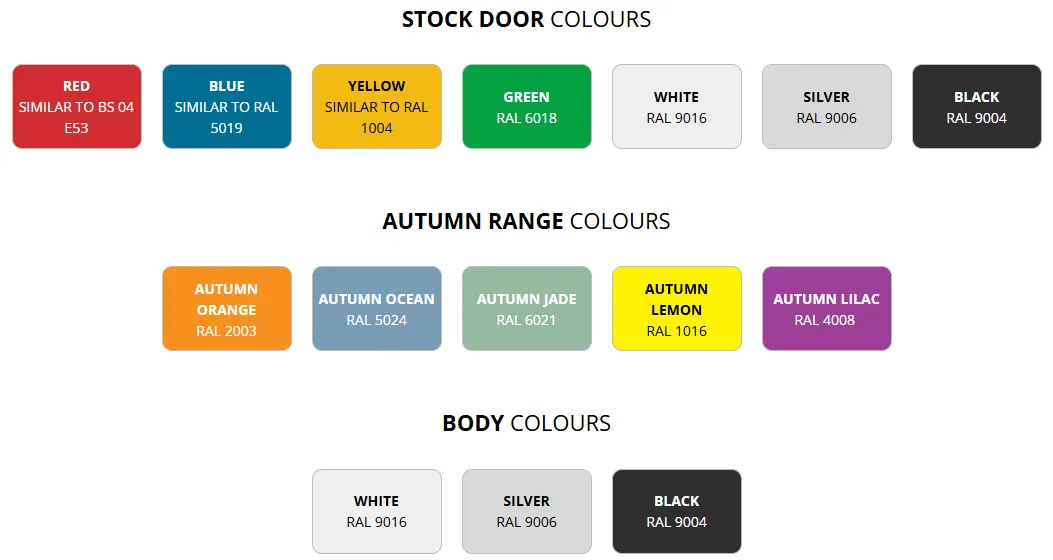 Probe Lockers Colour Options