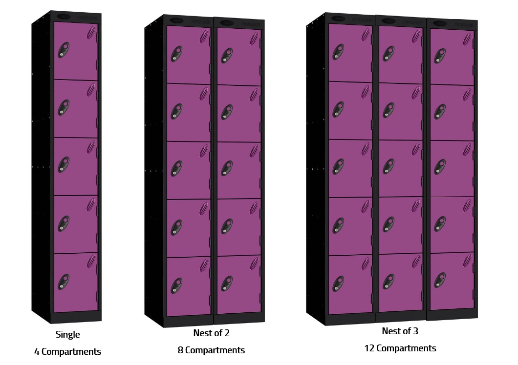 Probe Metric Colour Range Five Door Locker Nests