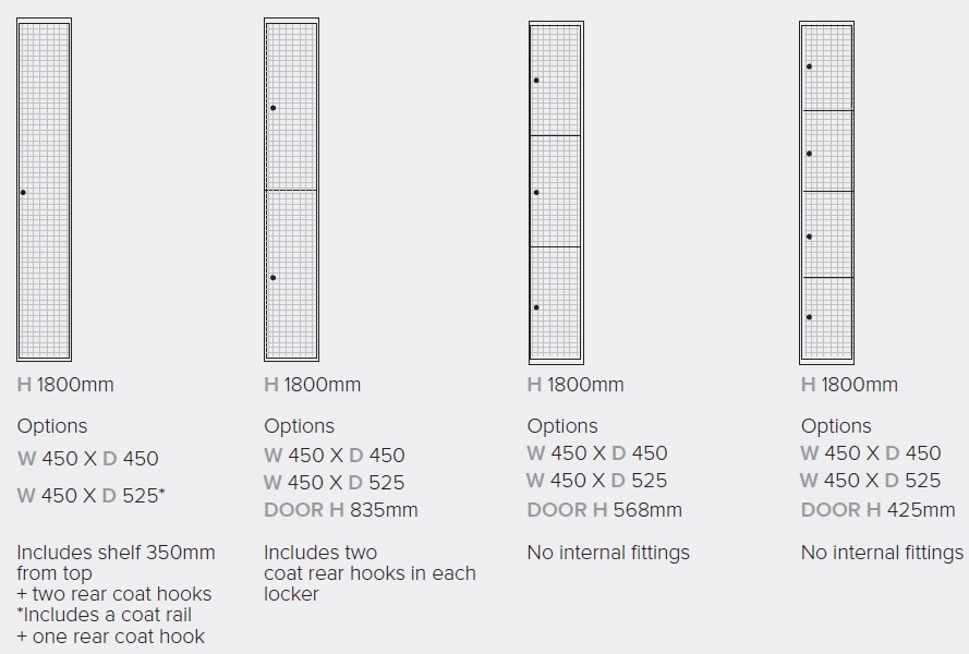 Vision Mesh Locker Sizes