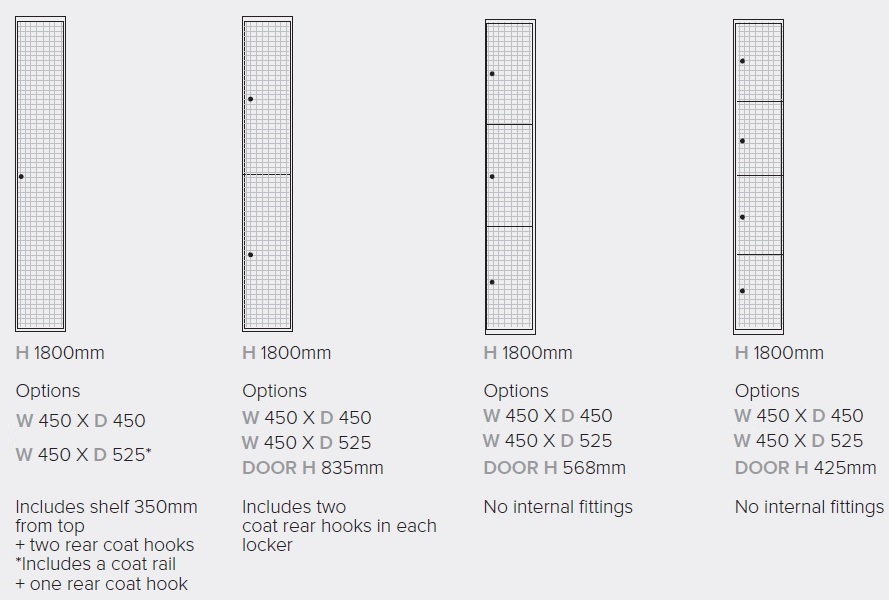 Vision Mesh Locker Sizes