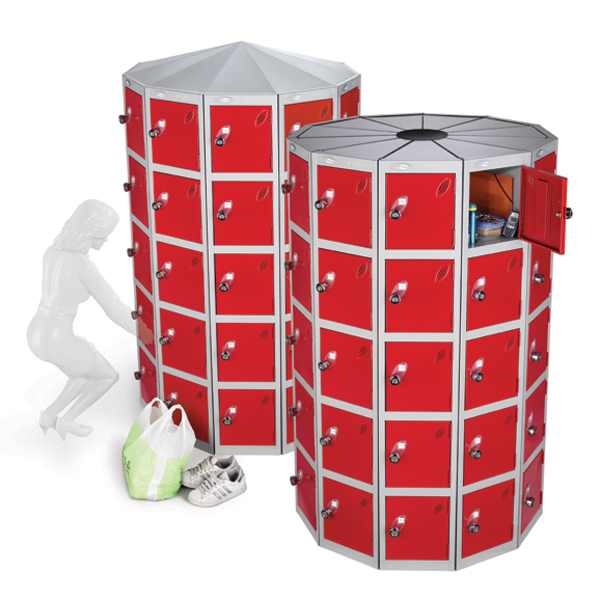 Space Saving Circular Locker Pods