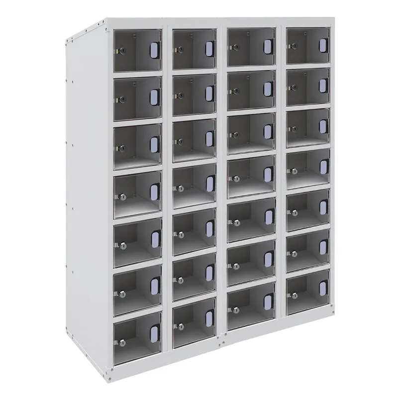Clear Perspex Seven Tier 28 Door Mobile Phone Locker