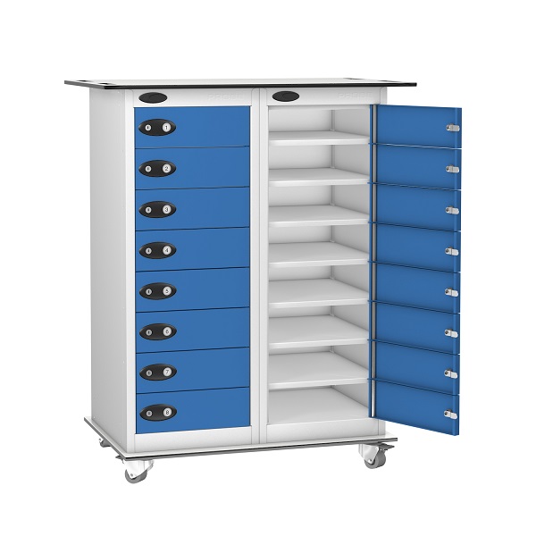 Laptop Storage Trolley 16 Compartments 16 Doors