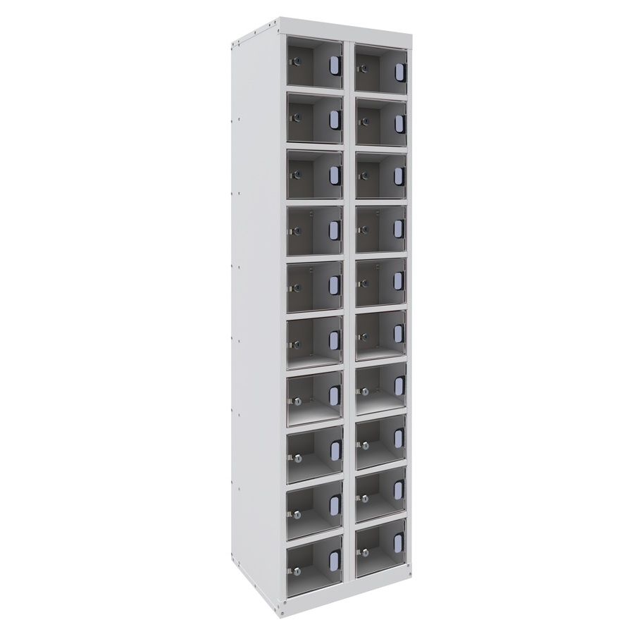 Clear Perspex Full Height 20 Door Mobile Phone Locker Clear Perspex Full Height 20 Door Mobile Phone Locker