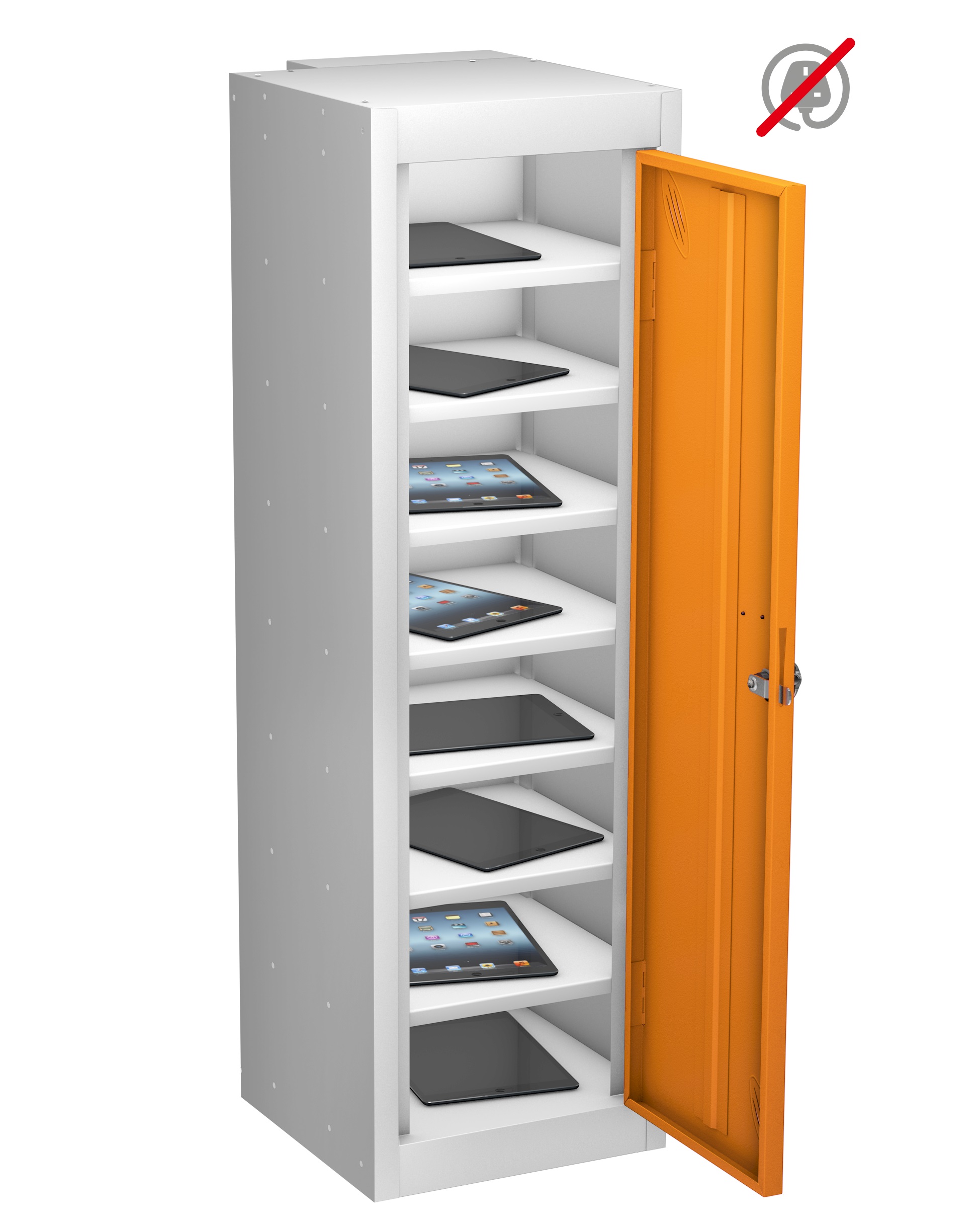 LOW TABLET Locker Sgle Dr 8 Shelf - Non Charge