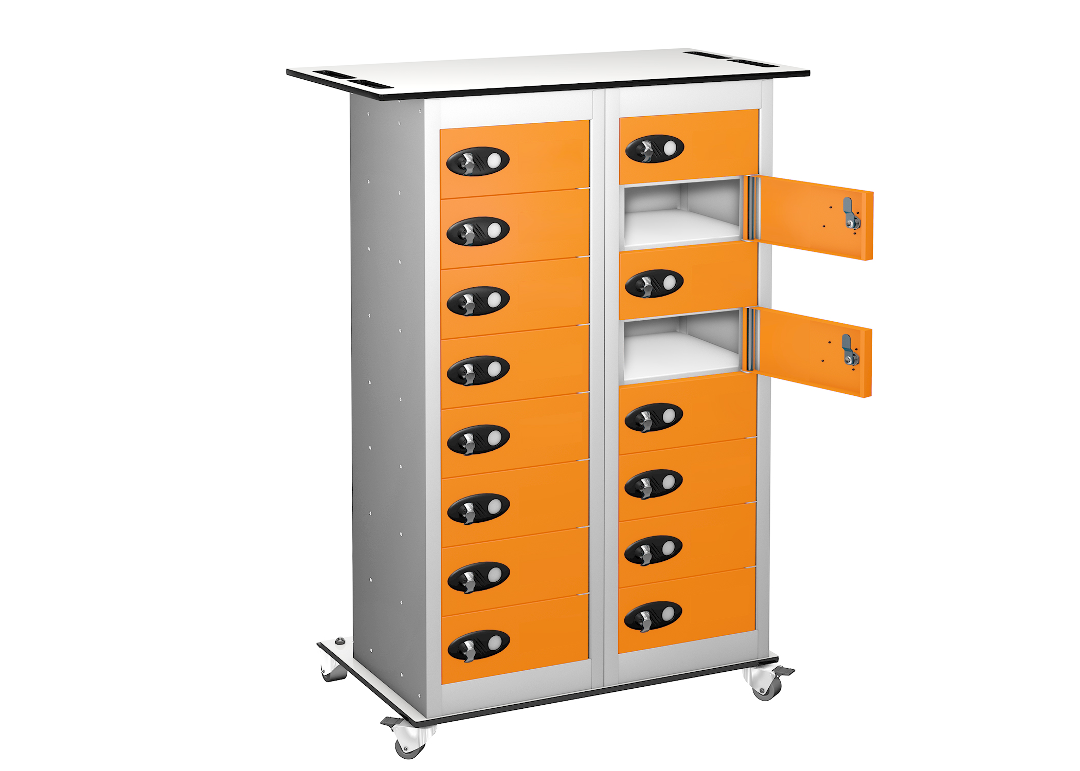 Trolley - Tablet Storage Locker -16 Compartments - 16 doors (Non Charging)