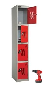 Power Tool 4 Door Recharge Locker - Perforated Doors