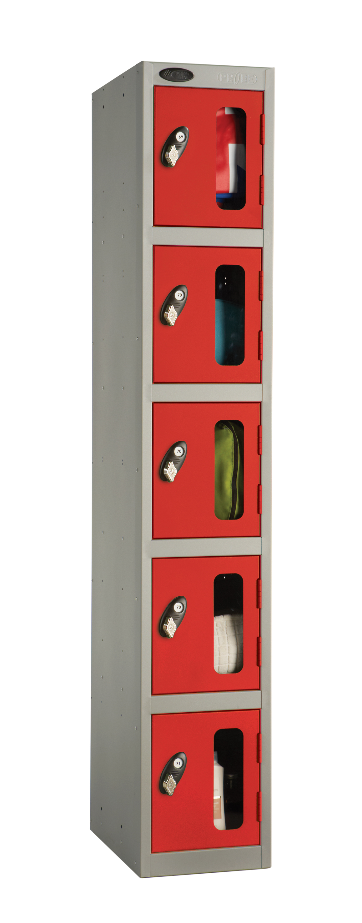 Five Compartment Vision Panel Security Locker